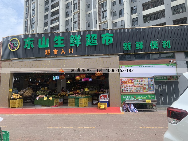 深圳龍華新丹路東山生鮮超市冰柜風幕柜